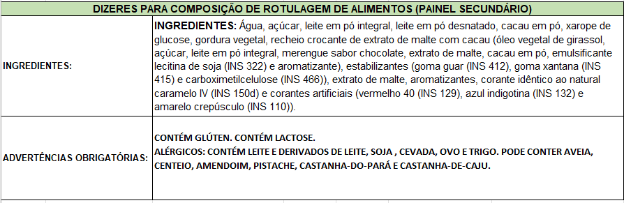 Ingredientes de Supermaltine