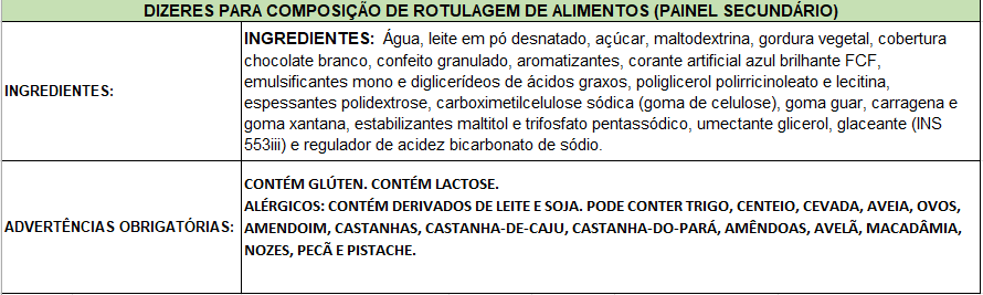 Ingredientes de Luccas Neto Azul